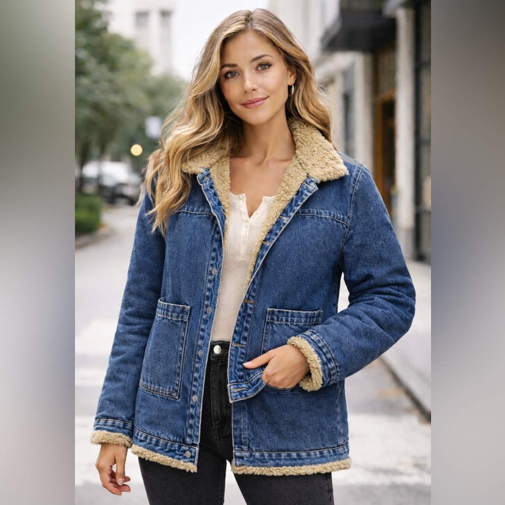 Blue Denim Sherpa Jacket (REVERSIBLE)